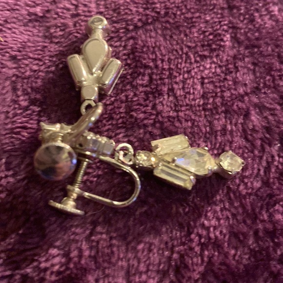 Vintage rhinestone screw back earrings  PM 359/2 - Picture 7 of 7